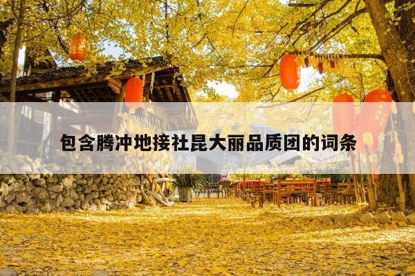 包含腾冲地接社昆大丽品质团的词条