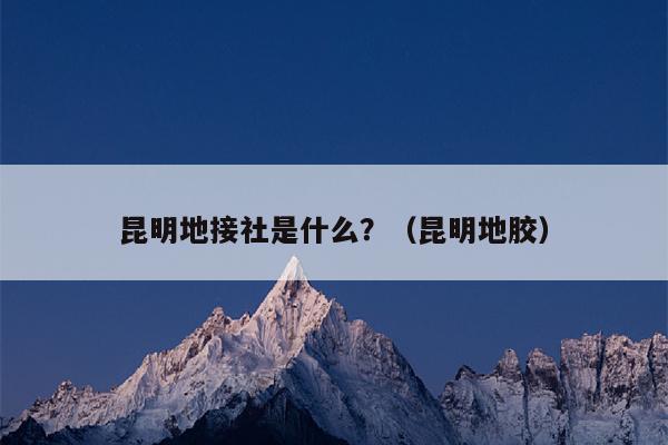 昆明地接社是什么？（昆明地胶）