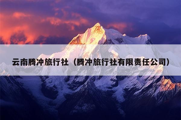 云南腾冲旅行社（腾冲旅行社有限责任公司）
