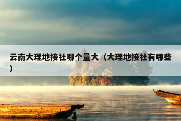 云南大理地接社哪个量大（大理地接社有哪些）
