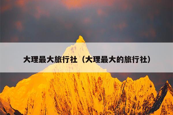 大理最大旅行社（大理最大的旅行社）