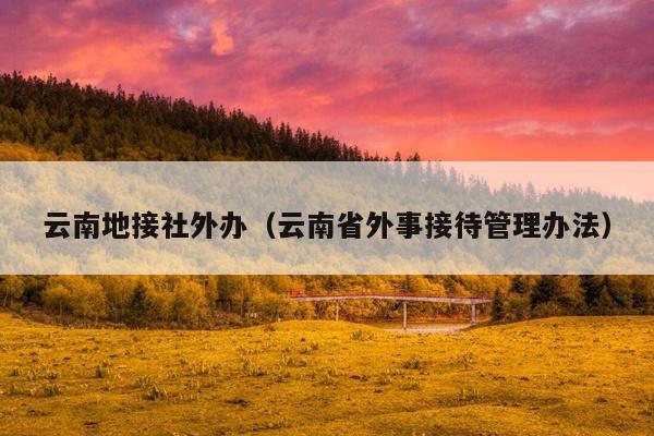 云南地接社外办（云南省外事接待管理办法）
