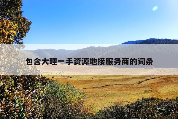 包含大理一手资源地接服务商的词条